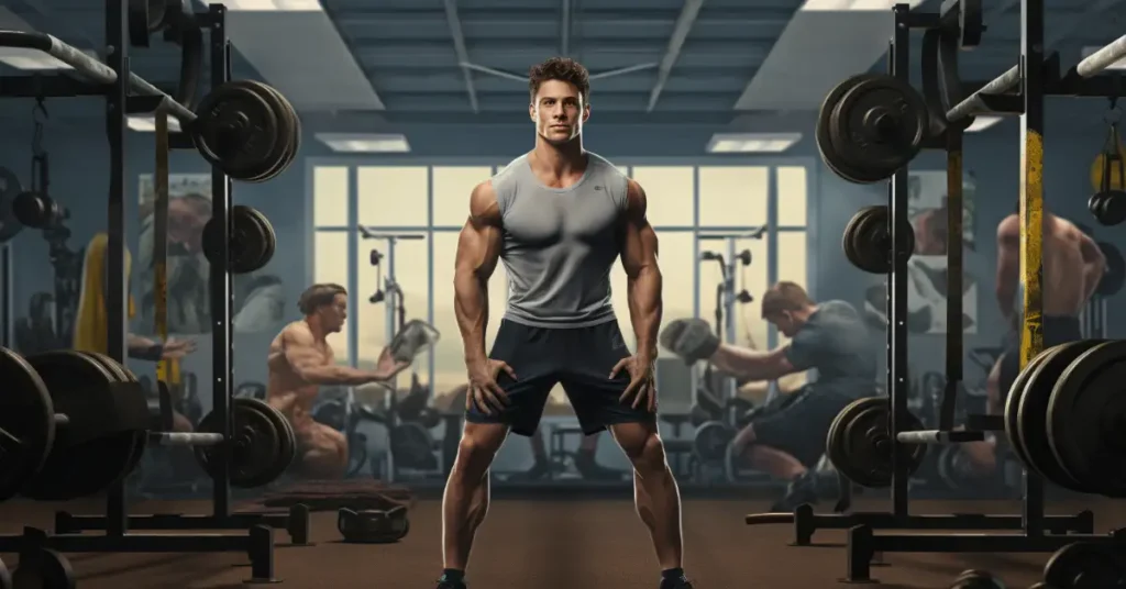 focused man in gym
