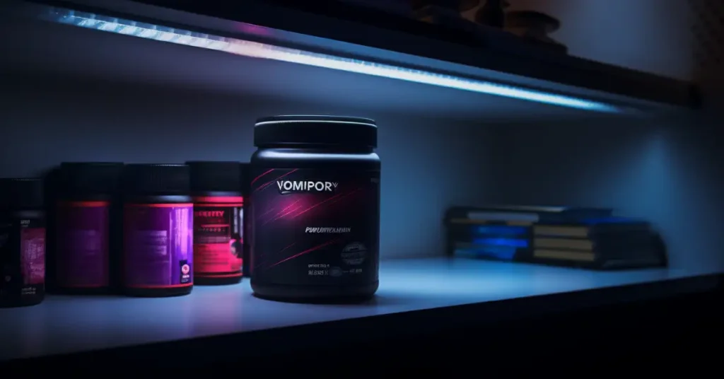 different pre workouts in a shelf