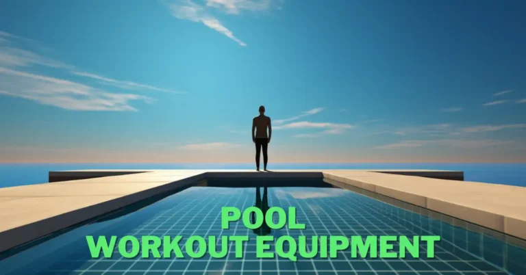man standing in front of pool ready for his swim workout with new equipment