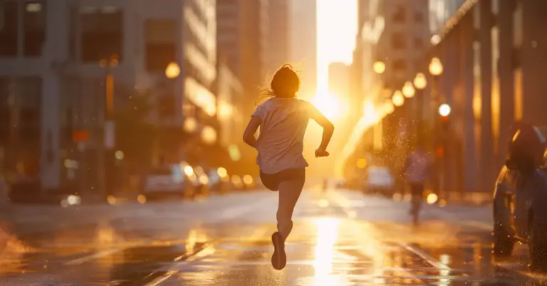 runner in golden hour of the day