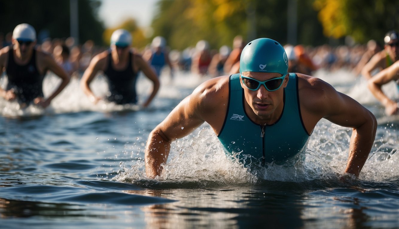 Maple Grove Triathlon 2024: Your Guide For An Amazing Race! 2 Swimmers dive into the clear, rippling lake. Bikers race through the vibrant maple grove. Runners sprint towards the finish line