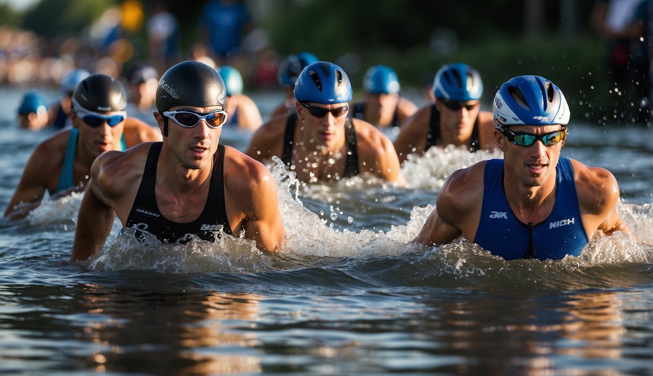 Omaha Triathlon 2024: Your Guide For An Amazing Race Day! 2 Athletes swim, bike, run in Omaha Triathlon. Water glistens, bikes zoom, and runners push to the finish