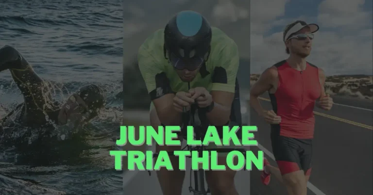 swimming, cycling and running at june lake triathlon