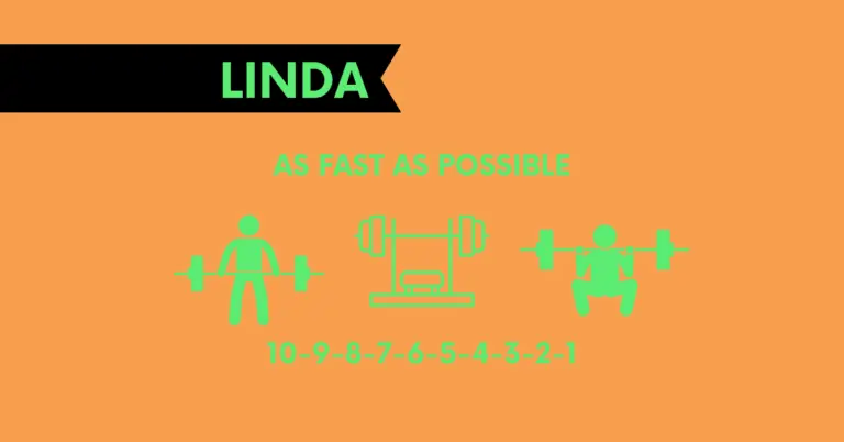 structure of linda crossfit workout benchmark WOD