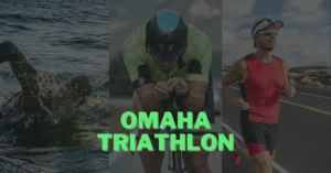 swimming, cycling and running at omaha triathlon