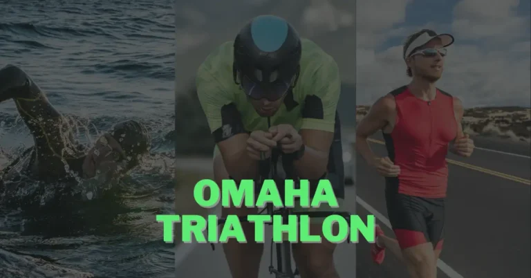 swimming, cycling and running at omaha triathlon
