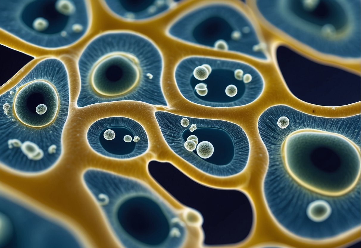 Can I Workout with a Yeast Infection 2024? Experts Explain 1 Can I Workout with a Yeast Infection: A microscope slide shows yeast cells under magnification, surrounded by a culture medium. The cells appear as small, oval structures with budding daughter cells, characteristic of a yeast infection