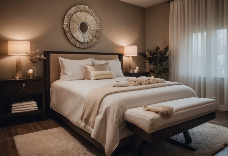 Can You Workout After Microblading 2024? Experts Explain 4 Can You Workout After Microblading: A serene spa room with a comfortable bed, soft lighting, and a table filled with aftercare products for microblading