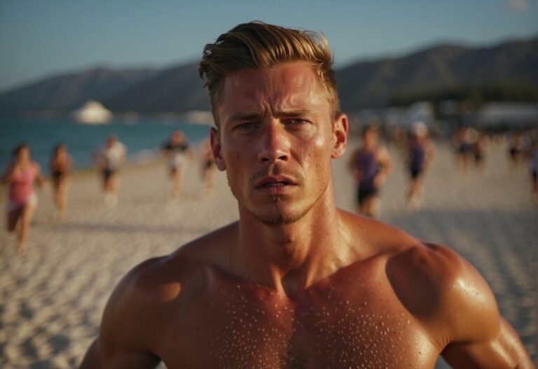 Can You Workout With a Sunburn in 2024? Surprising Insights 1 Can You Workout With a Sunburn: A person with a sunburn is attempting to exercise, but is visibly uncomfortable and in pain. Their skin is red and irritated, and they are struggling to move freely