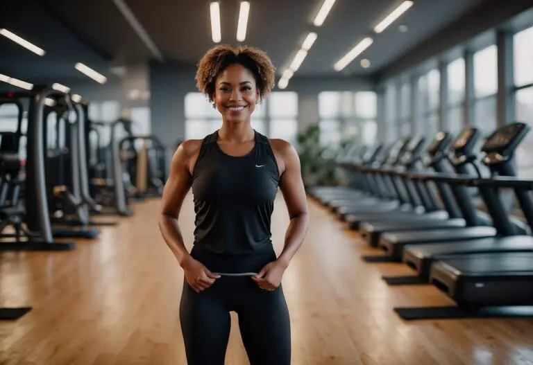 Can You Workout with AirPods Max: A person wearing AirPods Max, standing in a gym with workout equipment in the background. The person is seen exercising with the AirPods Max on, showcasing their suitability for workouts