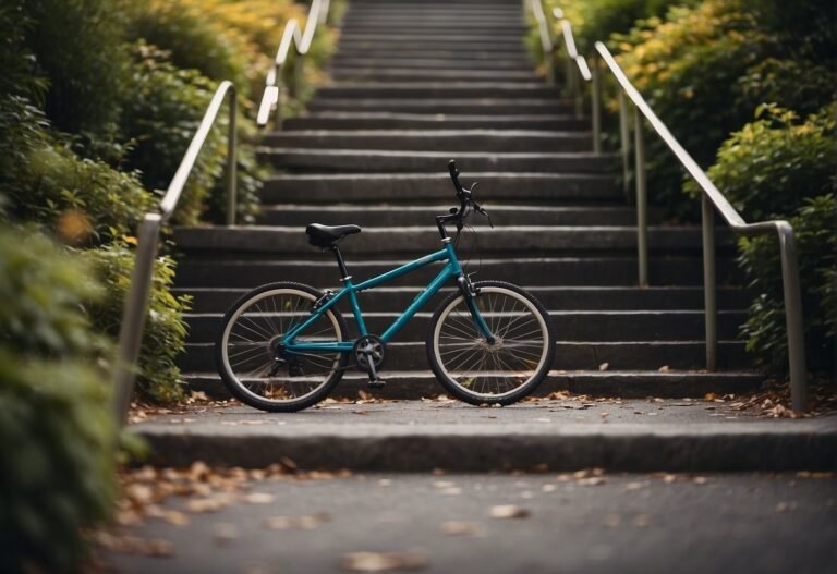 Does Cycling Count as Steps 2024? Experts Explain 5 Does Cycling Count as Steps: A bicycle next to a set of stairs, with a question mark hovering above them