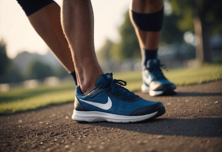 How Many Calories Do Calf Raises Burn 2024? Surprising Insights 1 How Many Calories Do Calf Raises Burn: A figure performing calf raises with a focused expression, feet lifting off the ground, and muscles visibly contracting