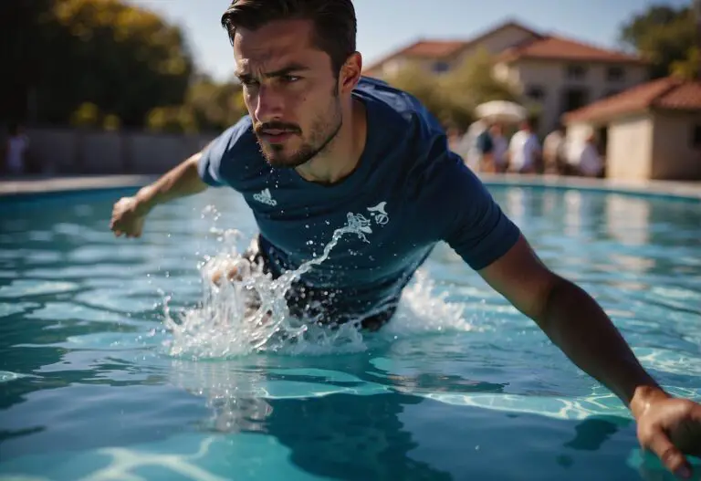 How Many Calories Do Flutter Kicks Burn: A person is doing flutter kicks in a pool. Water ripples around their legs as they kick, creating a sense of movement and exercise