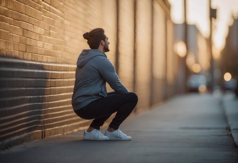 How Many Calories Do Wall Sits Burn in 2024? Experts Explain 4 How Many Calories Do Wall Sits Burn: A figure holds a perfect wall sit position, back flat against the wall, thighs parallel to the ground