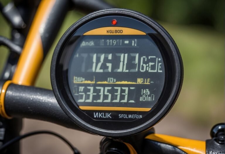 How Many Calories Do You Burn Biking 1 Mile 2024? Experts Explain 5 How Many Calories Do You Burn Biking 1 Mile: A bicycle with a digital display showing the distance of 1 mile and a calorie counter, with sweat droplets and a sense of exertion