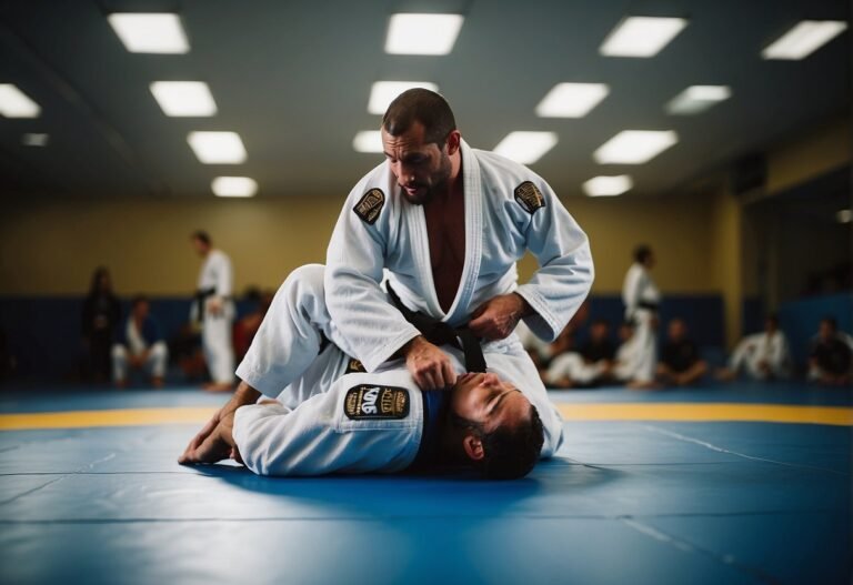 How Many Calories Does Jiu Jitsu Burn 2024? Surprising Facts 12 How Many Calories Does Jiu Jitsu Burn: Two jiu-jitsu practitioners engage in a rigorous sparring session, sweat dripping as they execute complex techniques and grapple on the mat