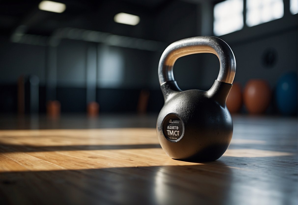 How Many Calories Does Kettlebell Swings Bur: A kettlebell swings in a fluid motion, creating a dynamic arc in the air. The movement is powerful and controlled, demonstrating the calorie-burning benefits of the exercise