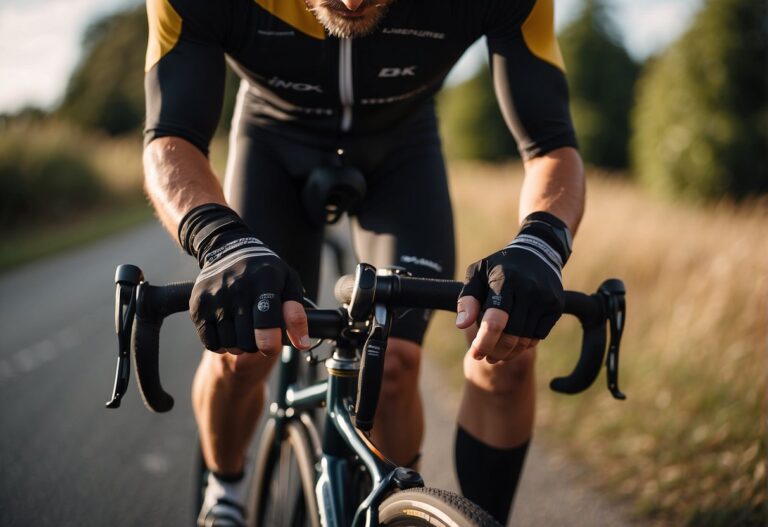 How to Treat a Sore Bum After Cycling: A cyclist adjusts bike seat height, angle, and position. They apply soothing cream to a sore bum